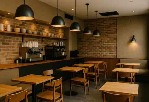 Cafe interior design low budget in Dubai