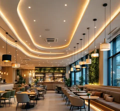 cafe false ceiling design in Dubai