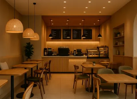 cafe interior design plan